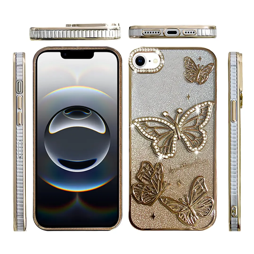 iPhone 16E Butterfly Freedom TPU Case Gold